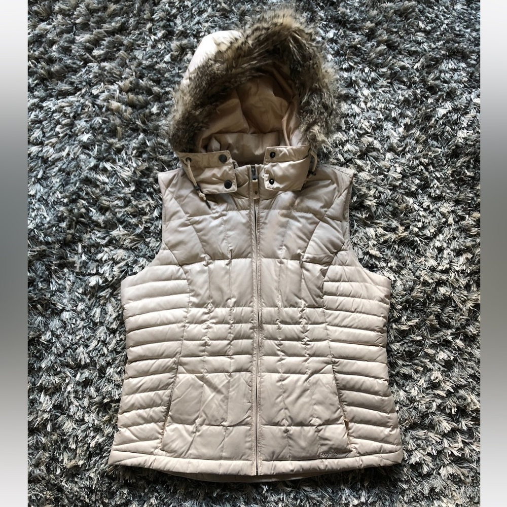 Eddie Bauer ~ Quilted Hooded Vest ~ Women’s Size Large